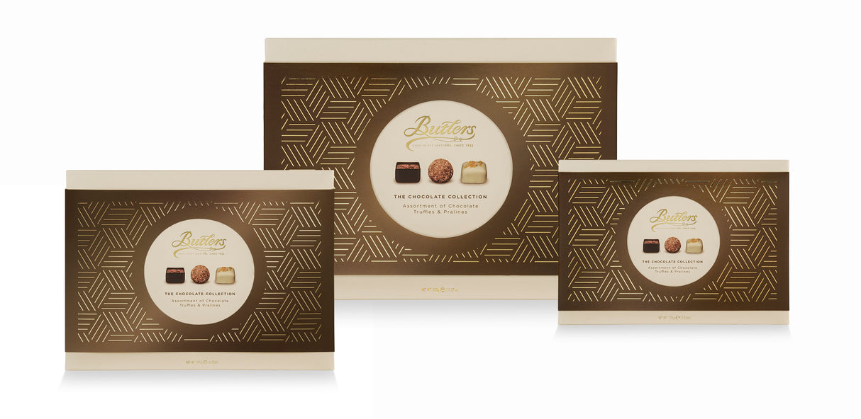 Assorted Butler’s chocolates in gift box including truffles and milk chocolate bars